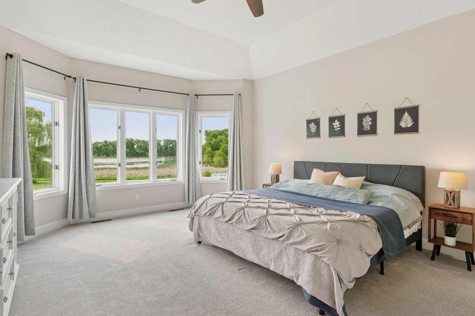 Primary Bedroom with views of the backyard