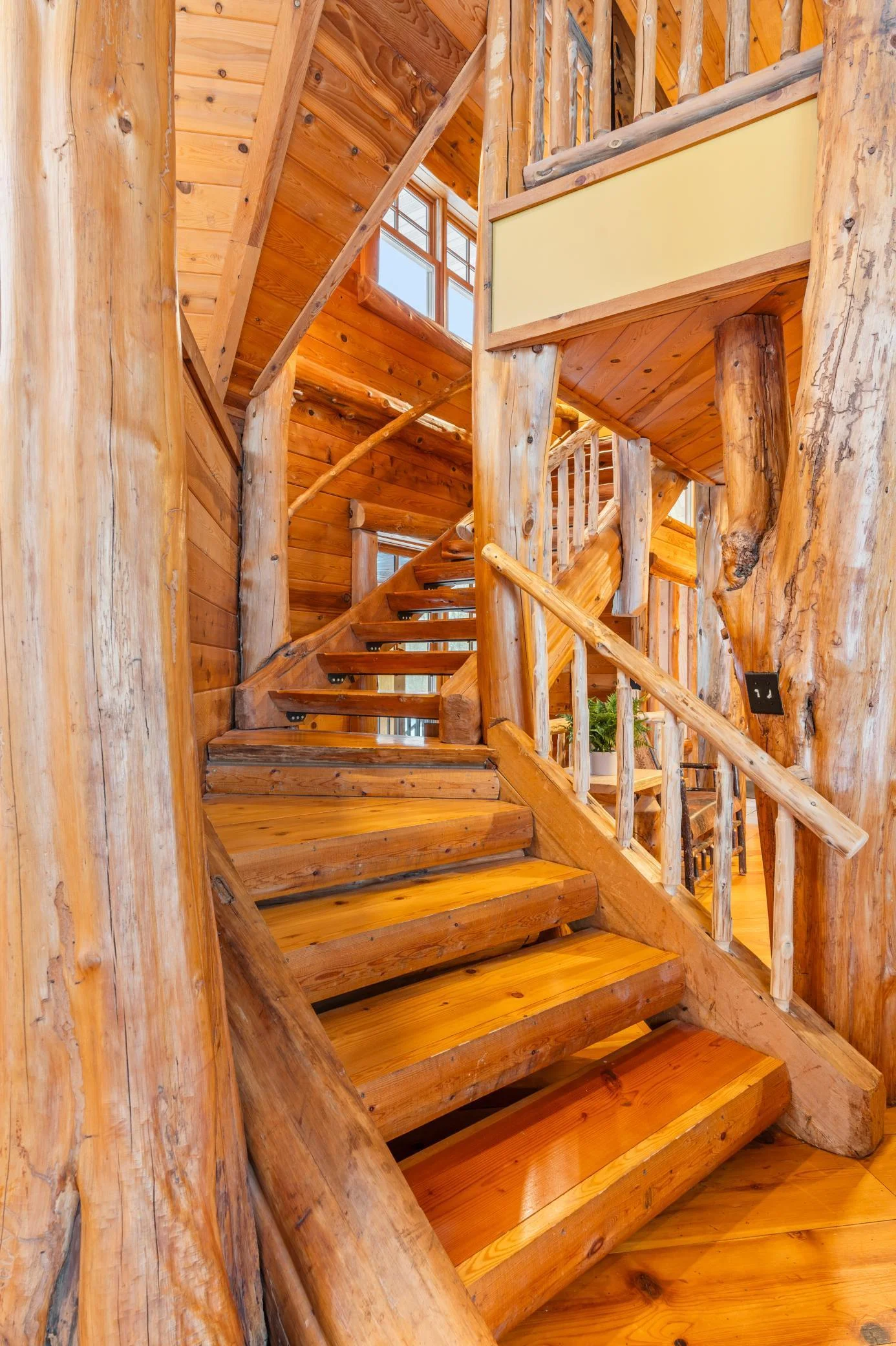 log accent staircase
