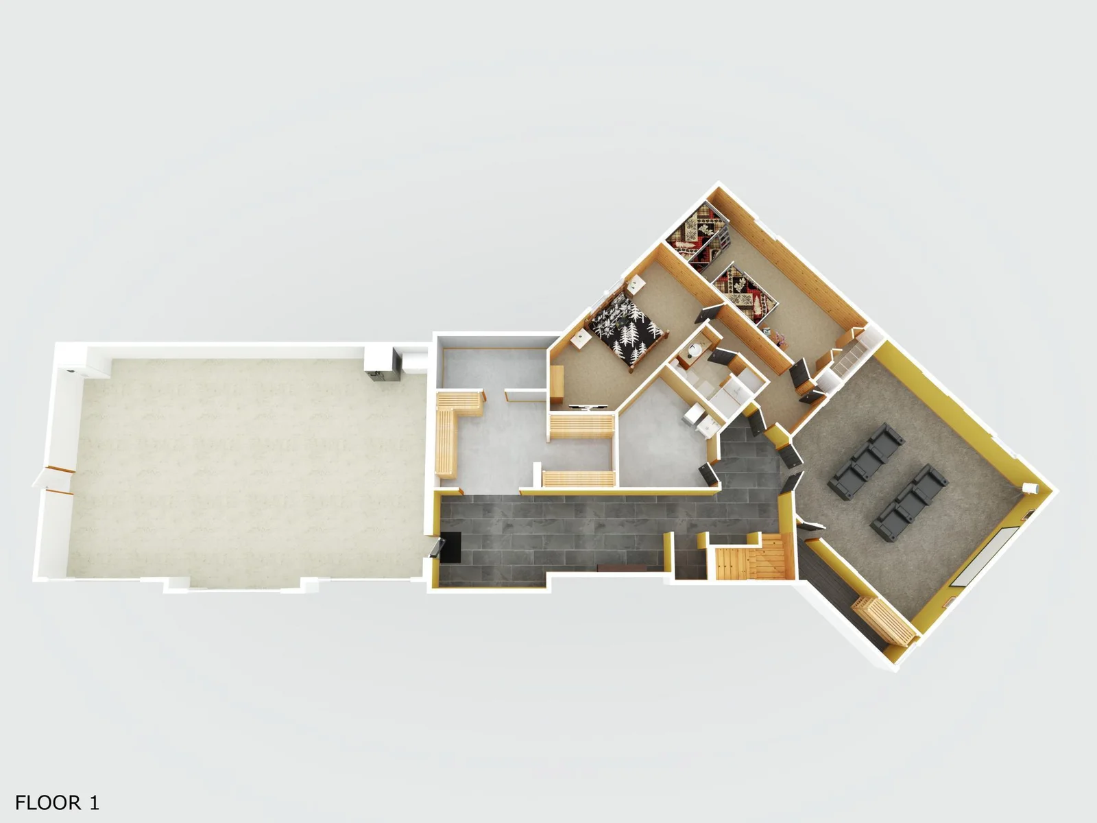 lower level; theatre room, bedrooms and tuck-under garage