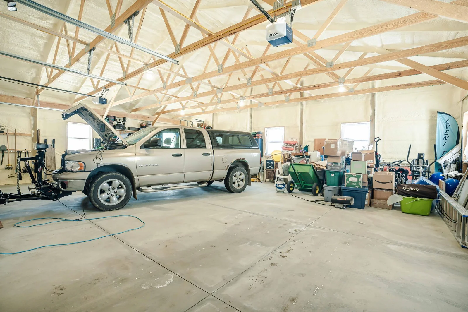 Spray foam, concrete floor