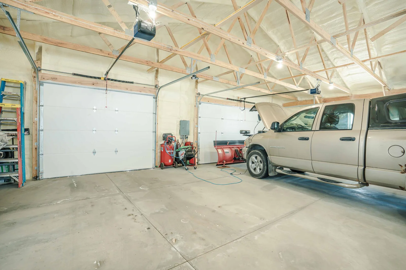 Spray foam, concrete floor
