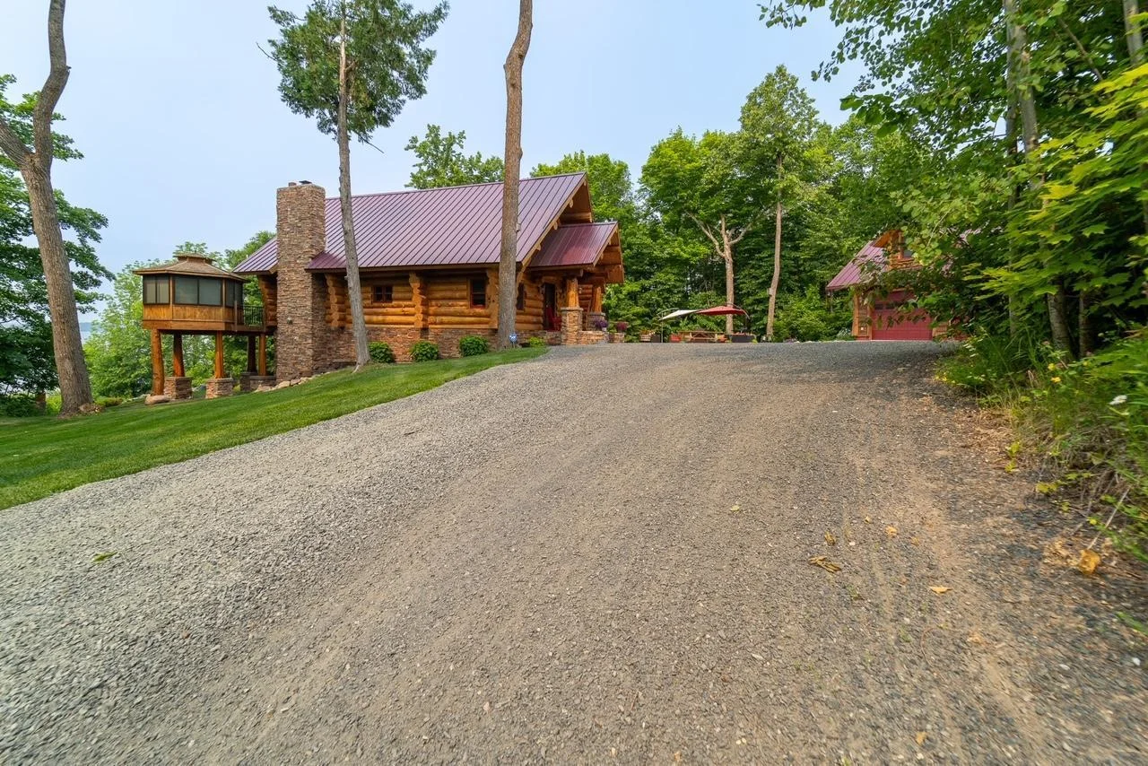 Driveway with side view and gazebo