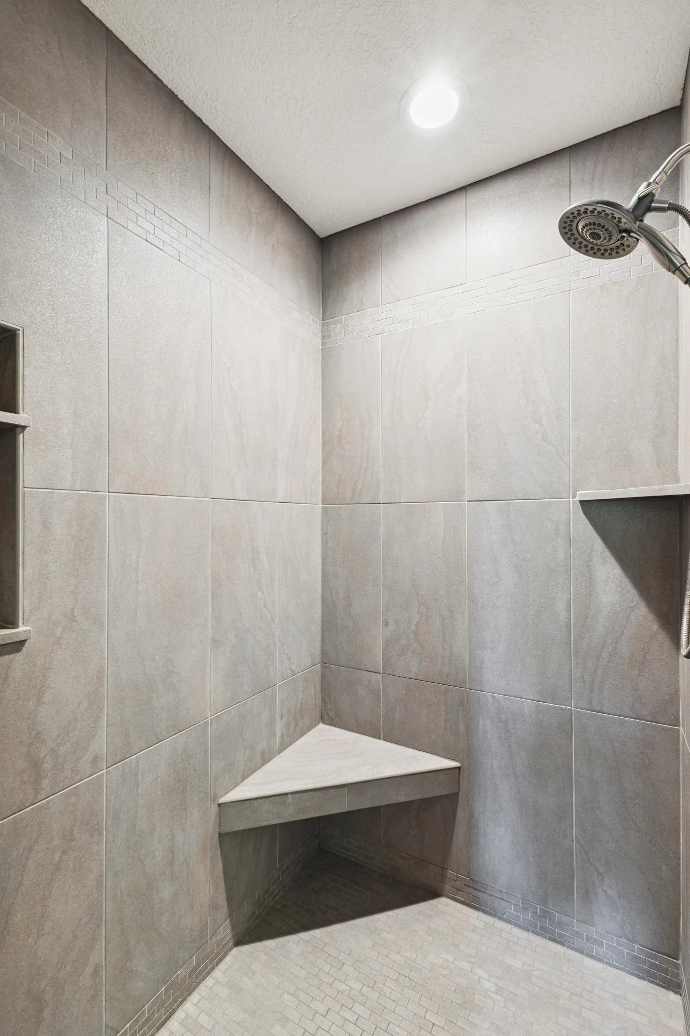 Tile walk-in shower