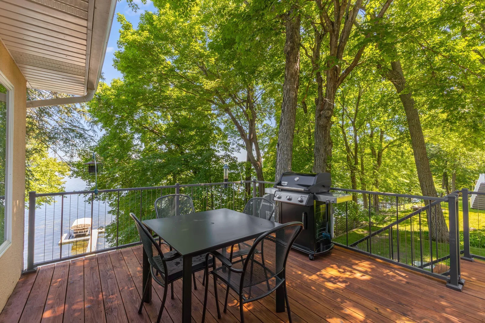 Deck of the dining room. Nice shade on a warm day.