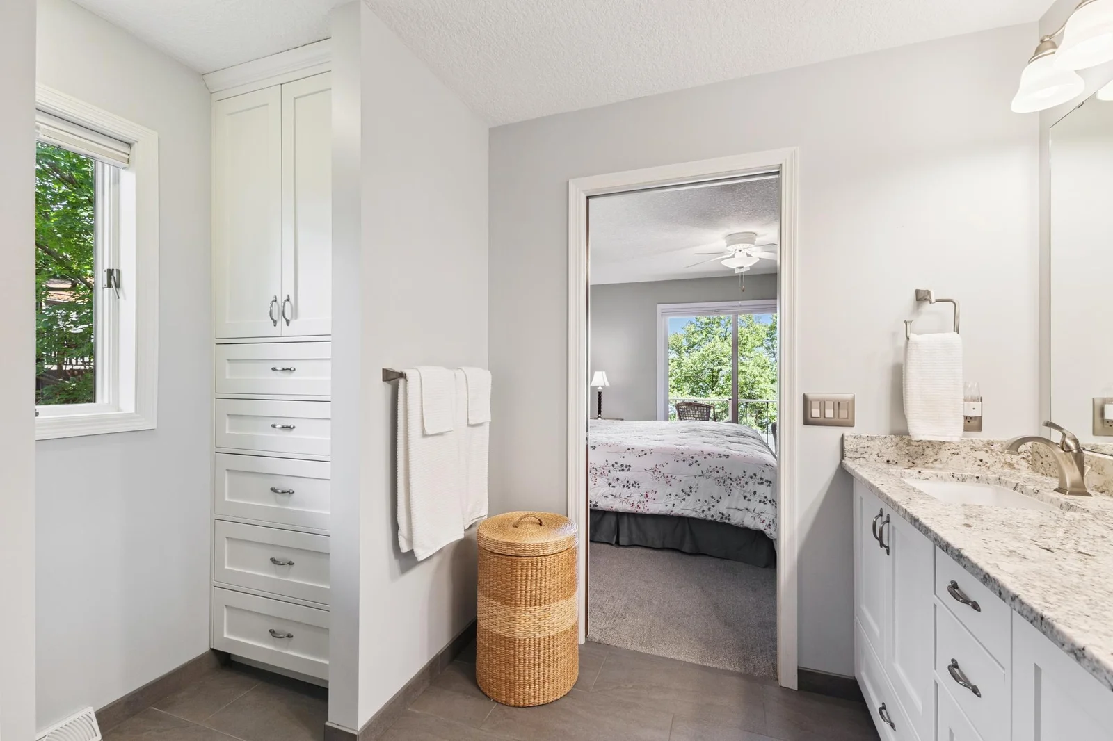 Lots of great built in cabinetry in this primary bath