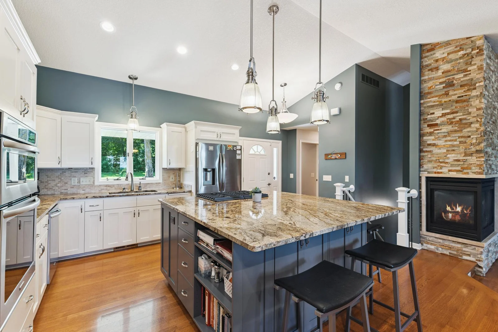 Kitchen remodeled & updated. Large center island with built in range.