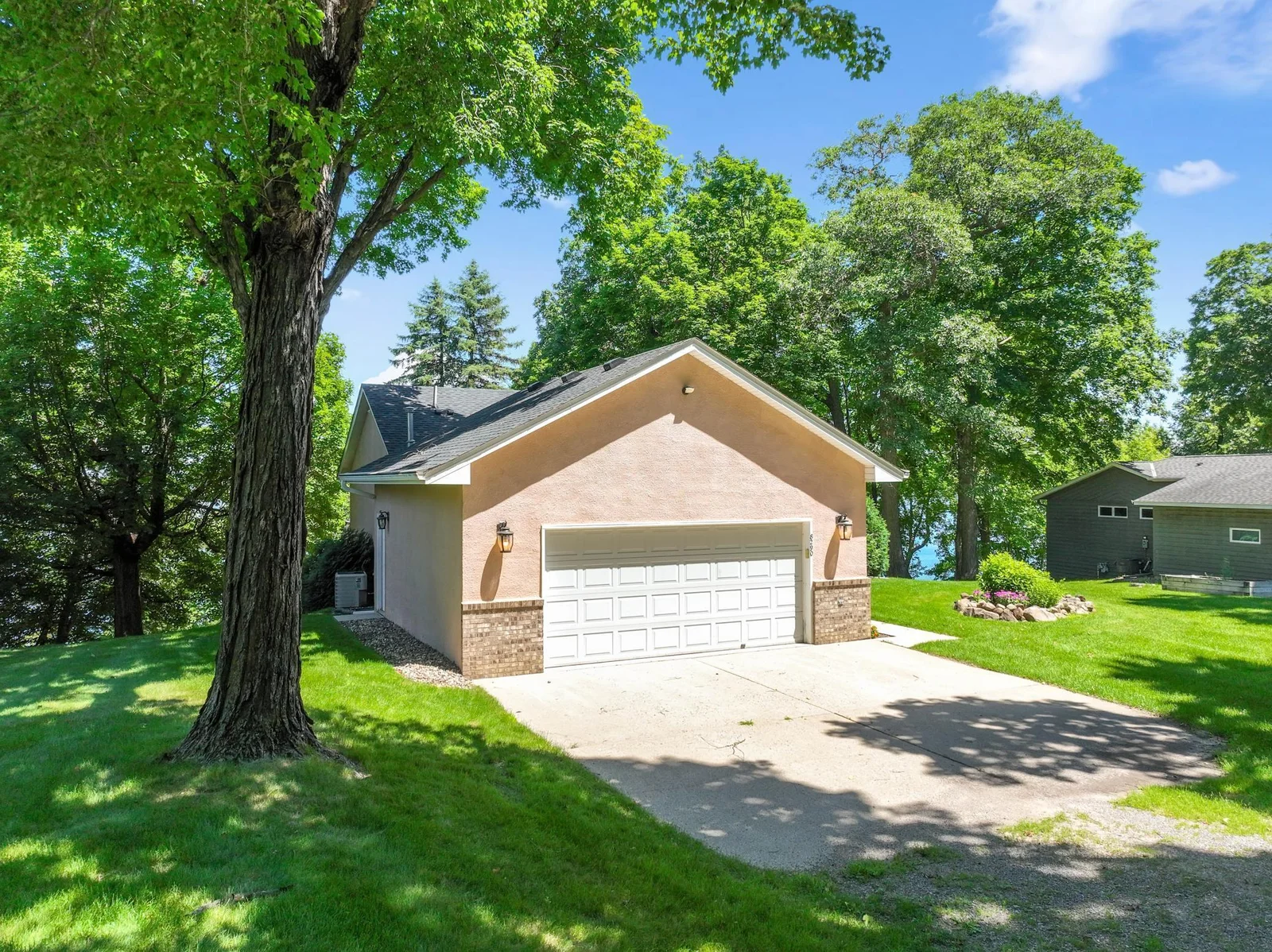 2 car insulated & heated garage.