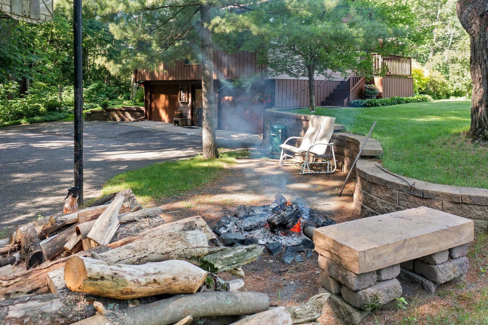 Relax and enjoy a nice fire area