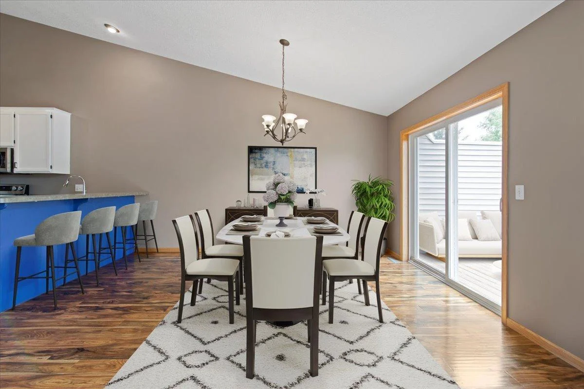 With a breakfast bar and dining area, possibilities are limitless for seating!