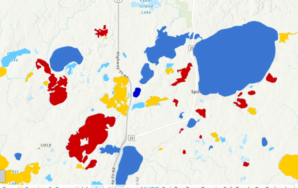 Henderson (Dark Blue in Center) is in the clearest category on UofM clarity site