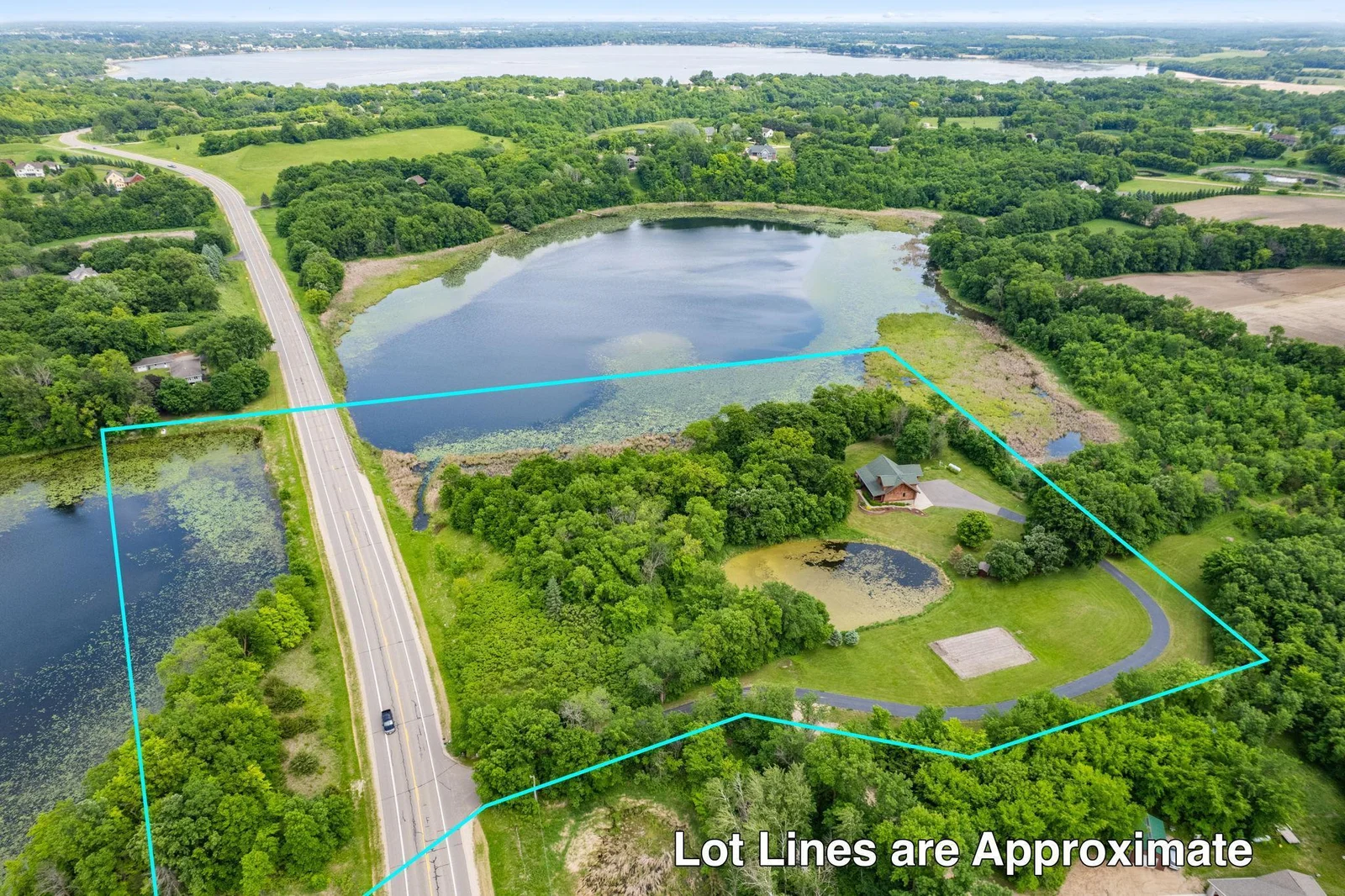Approximate property lines.