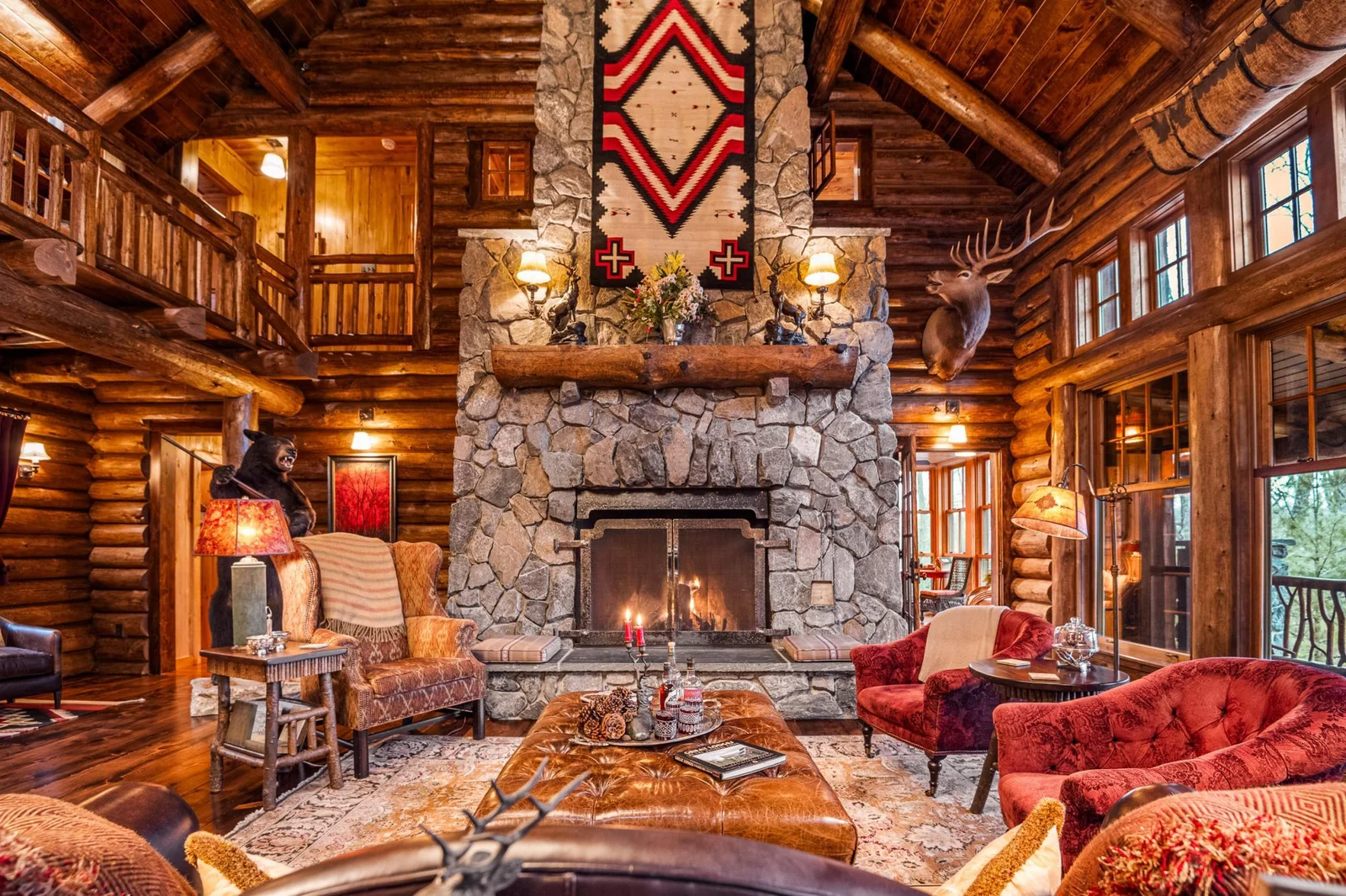Grand Hall Wisconsin Granite Fireplace