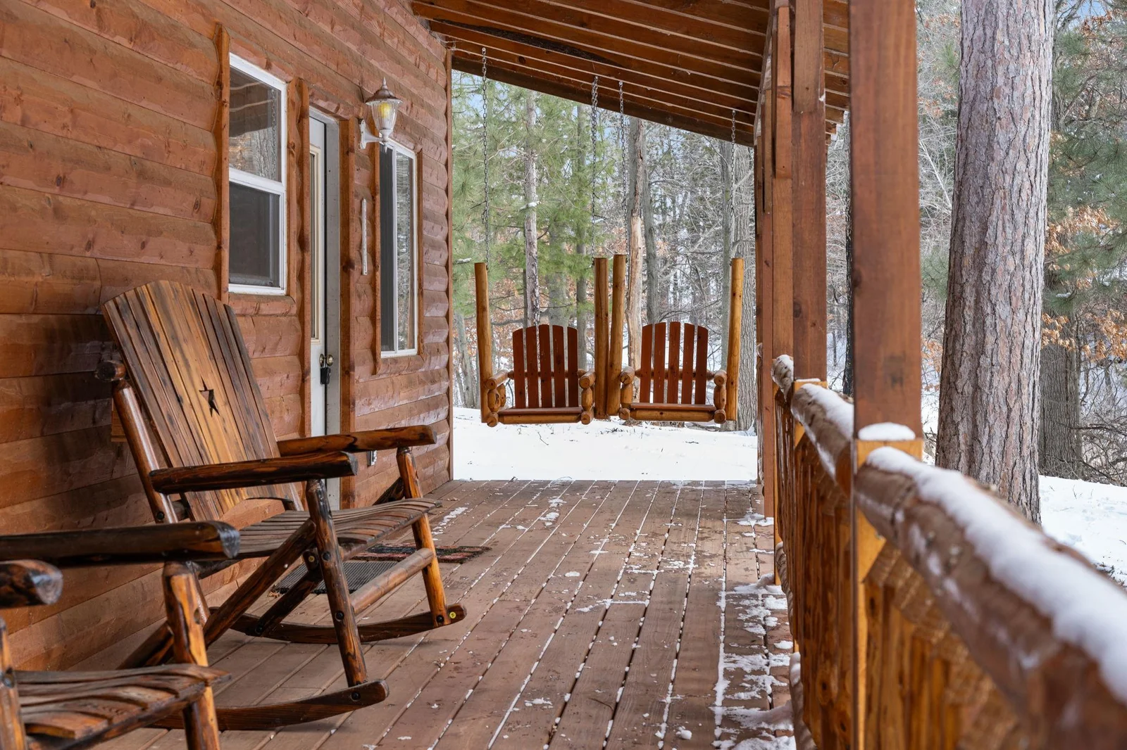 Rocking chairs and swings included in sale.
