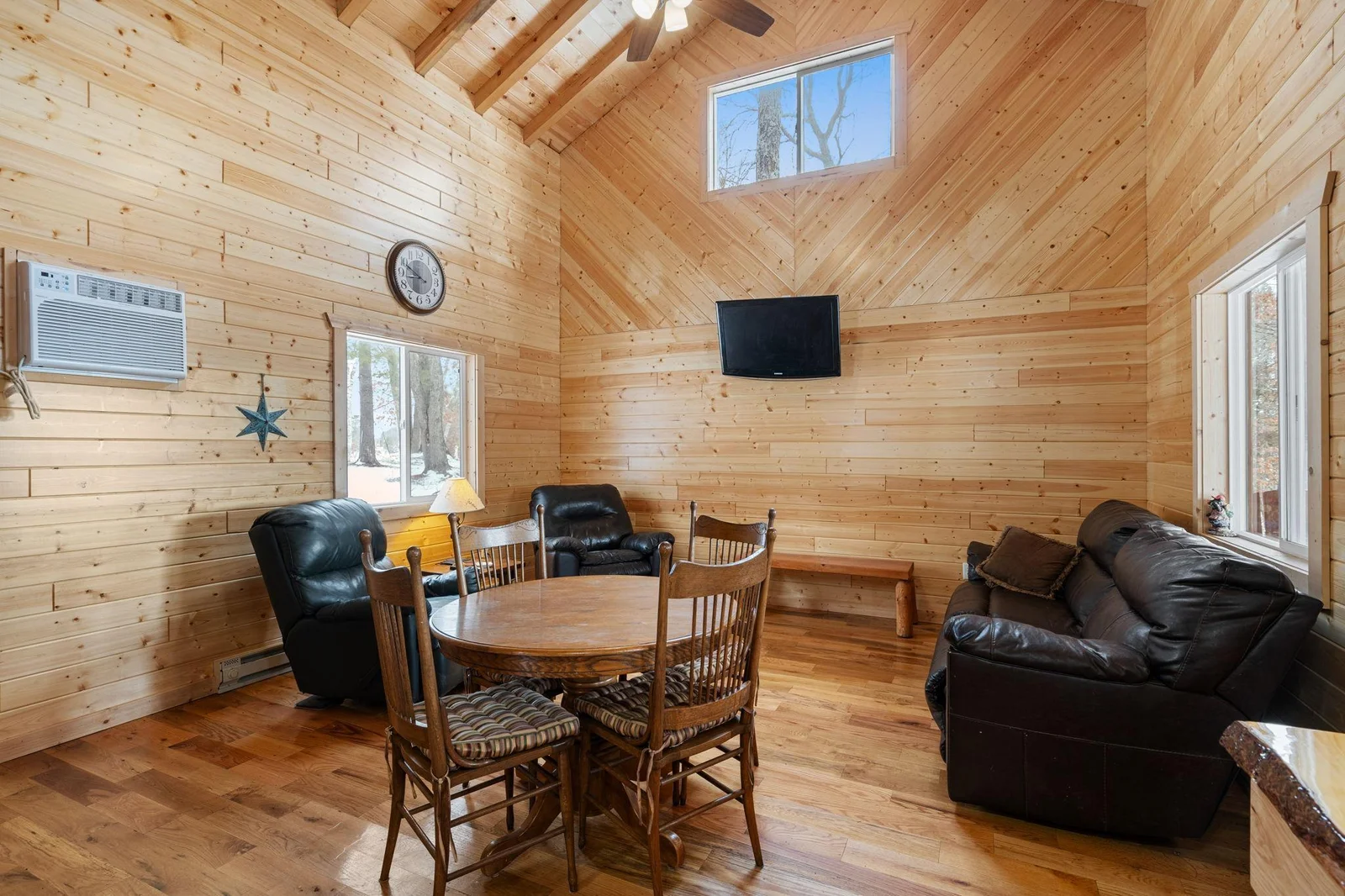 Vaulted ceilings.