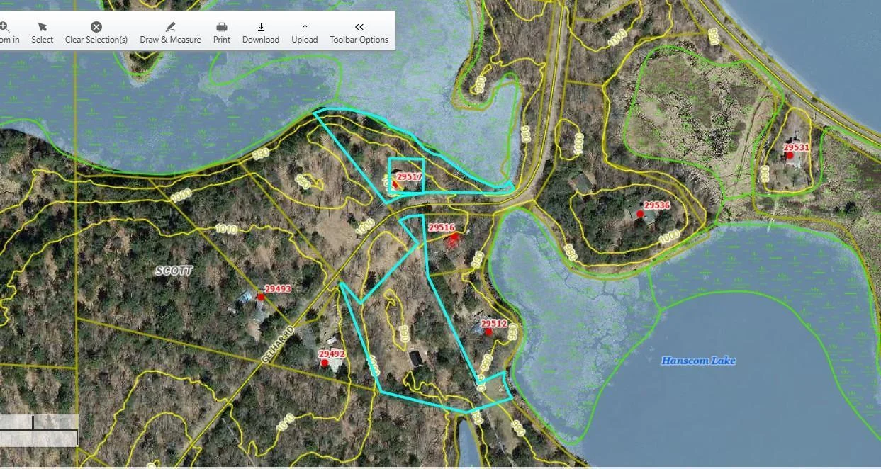 County GIS Map (3.1 acre parcel with bunkhouse)