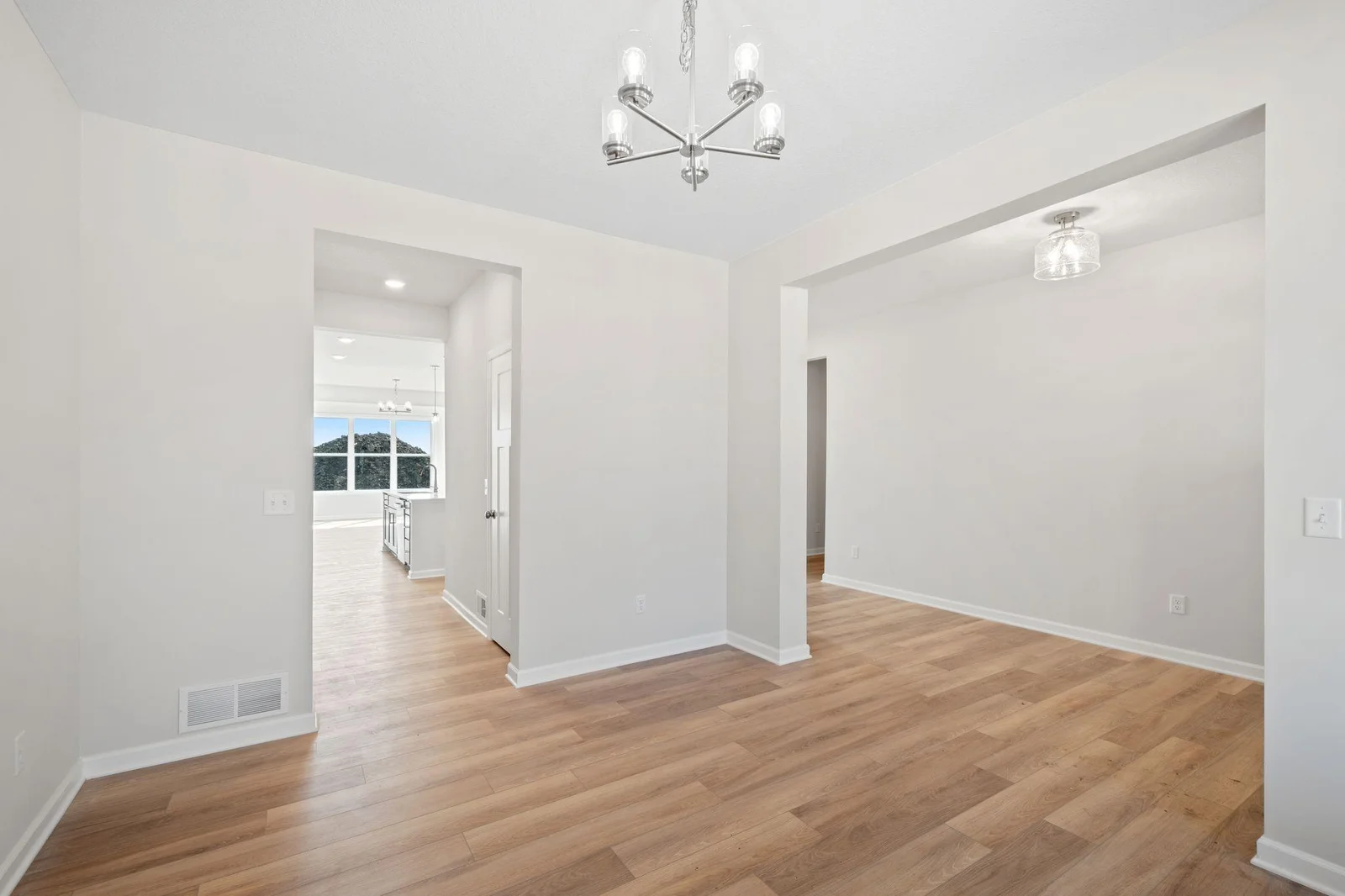 Easy access from the flex room to the kitchen via butlers pantry.