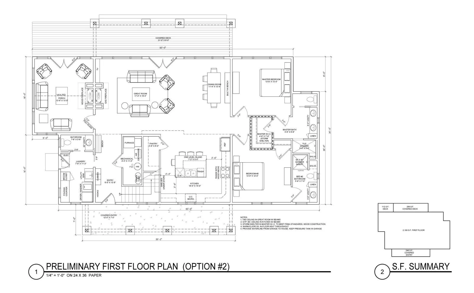 Main level floor plan option 2 for potential future build