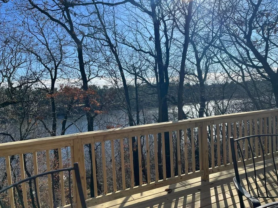 A view of the river from the deck.