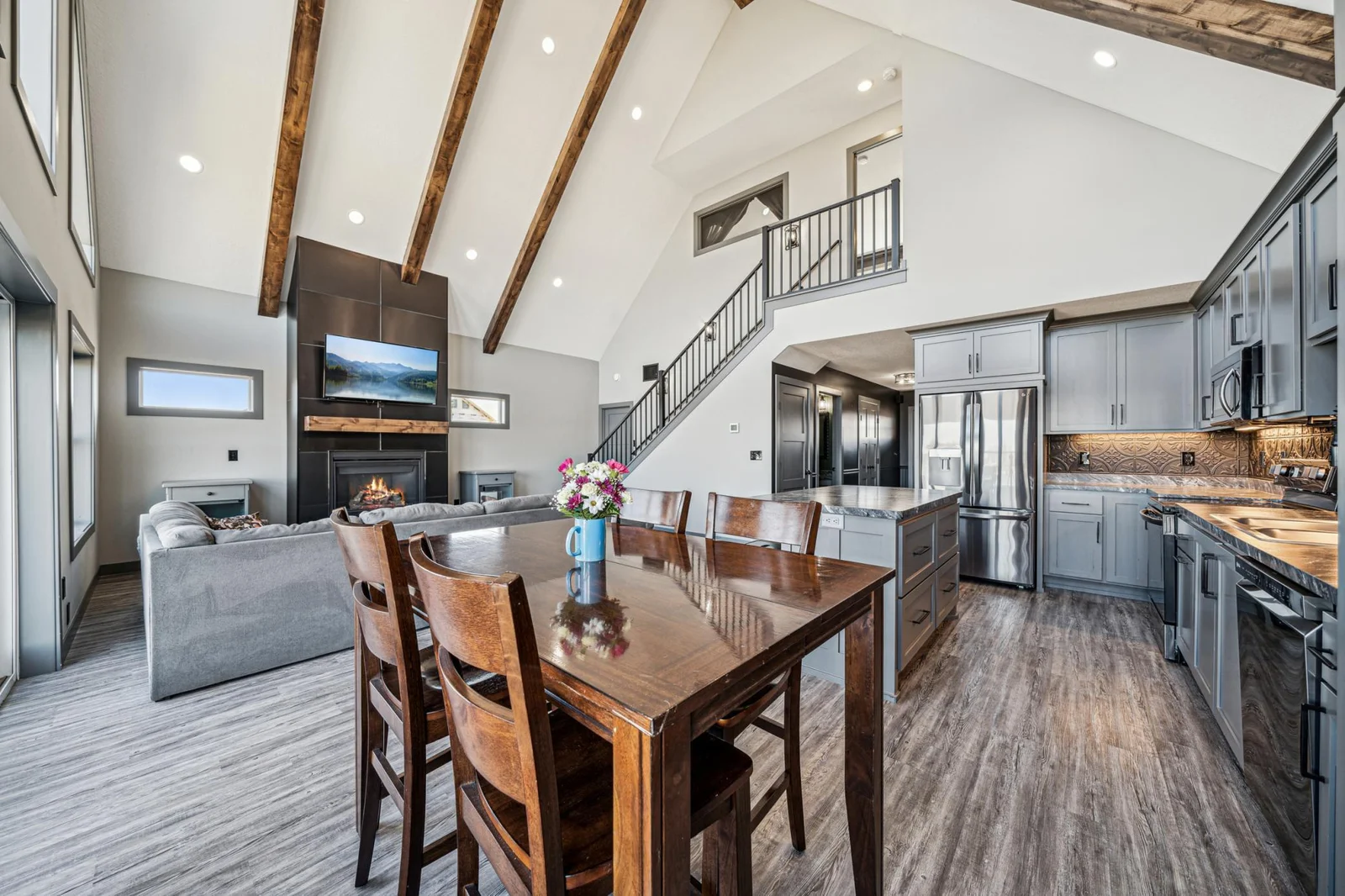 Open Dining, Kitchen and Living Room