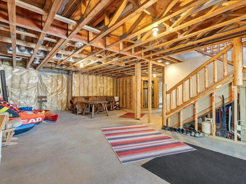 Unfinished lower level.