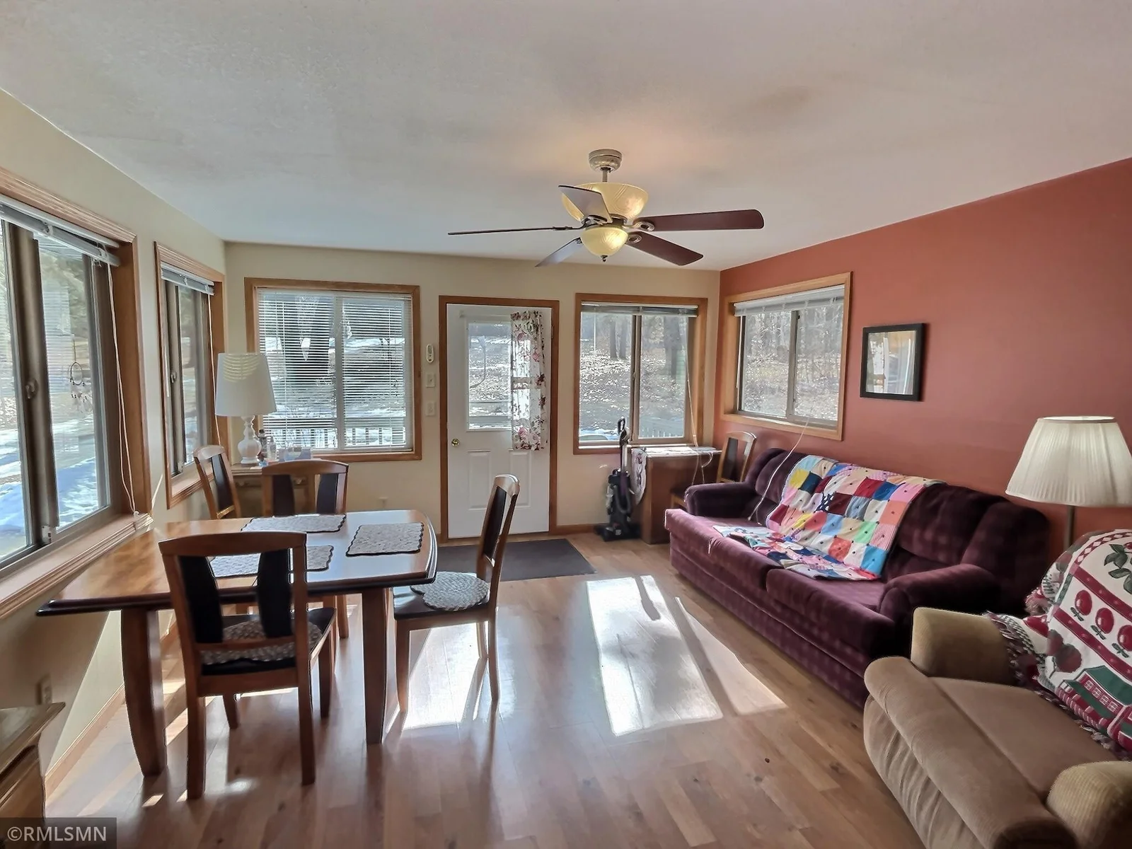 As you walk into the home you are greeted to this spacious dining and sitting room.