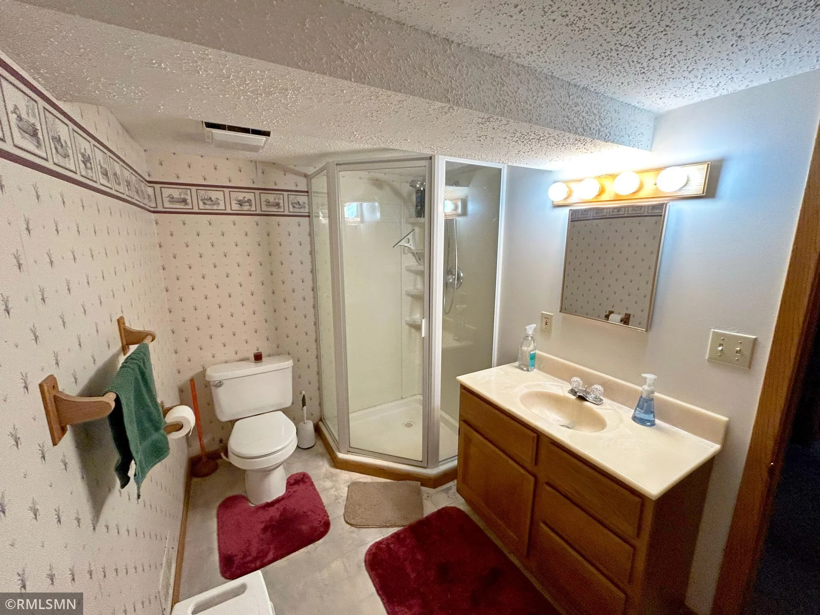 this large 3/4 bath is located next to the large multi-use are in lower level.