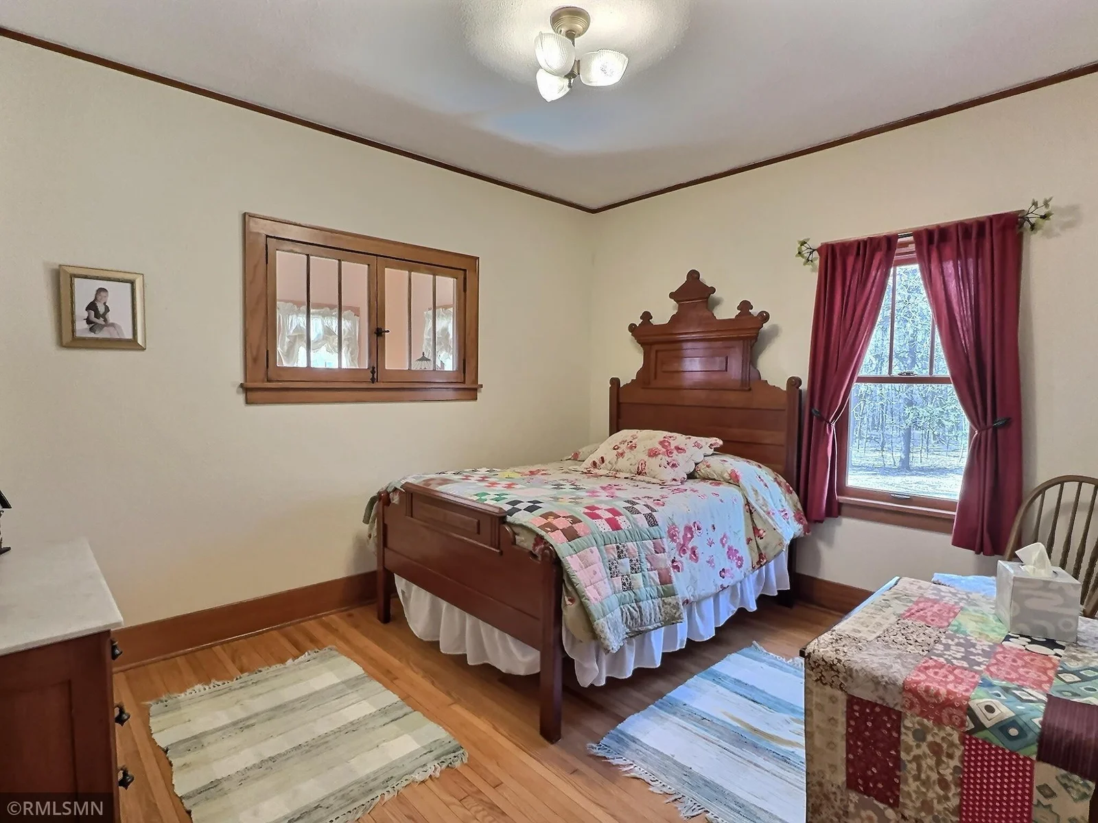 Main floor bedroom, next to bathroom.
