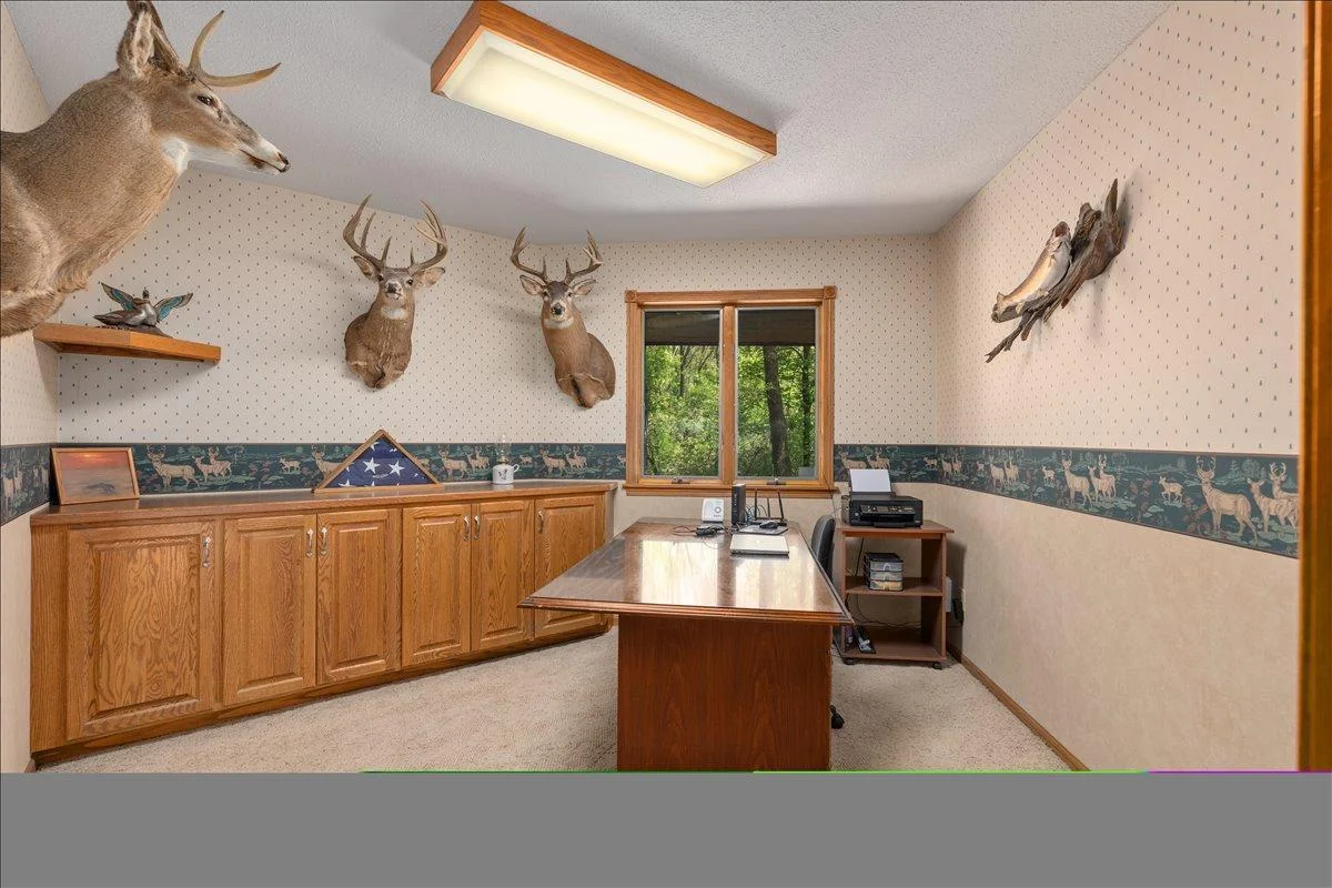 Main floor office with great storage