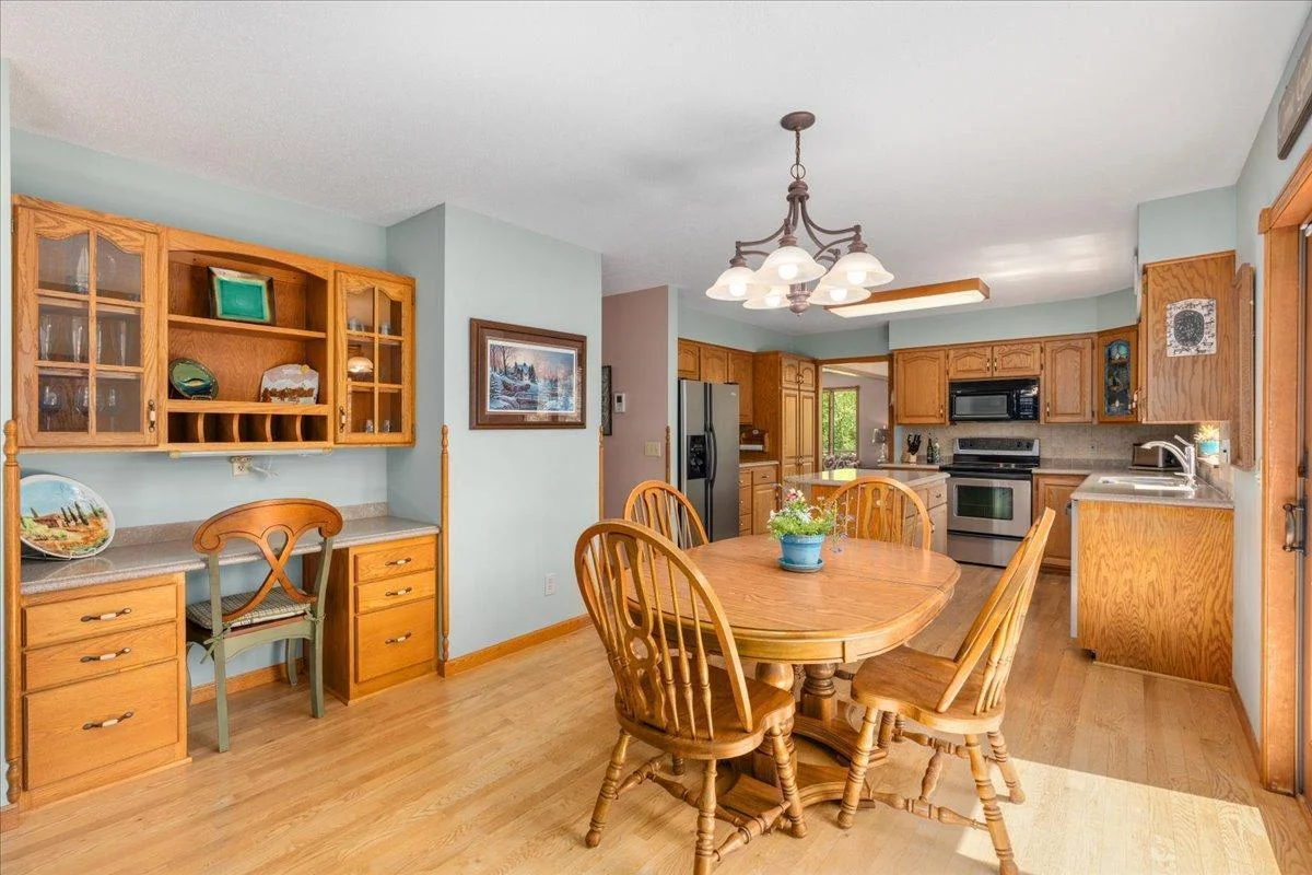 Perfect informal dining area with a built in desk
