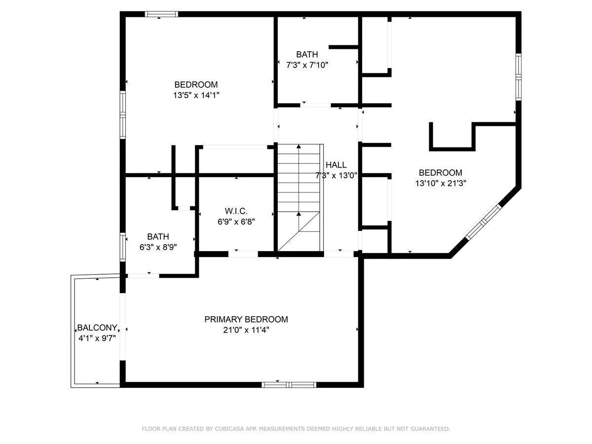 Upper level floor plan