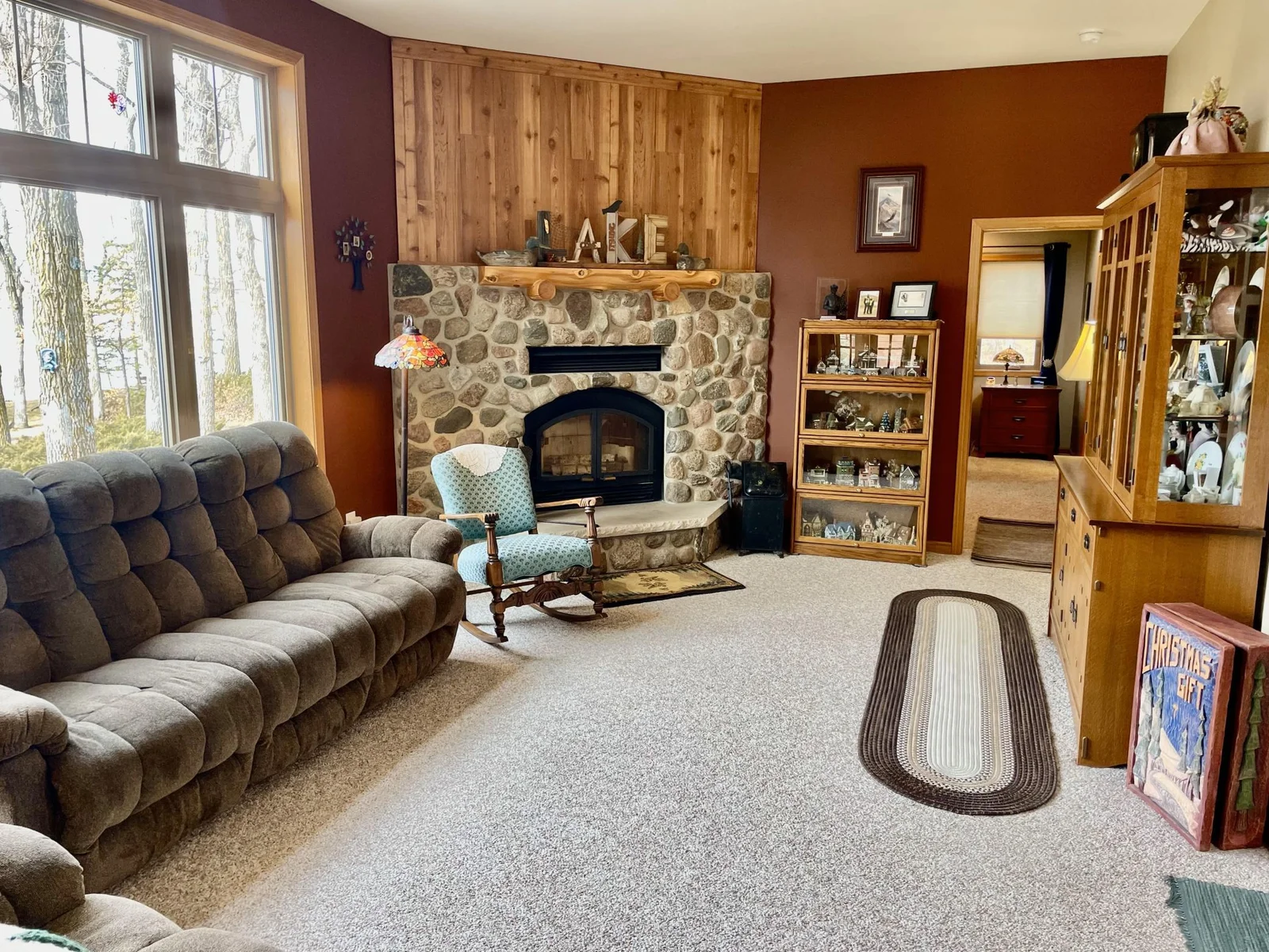 REAL STONE FIREPLACE