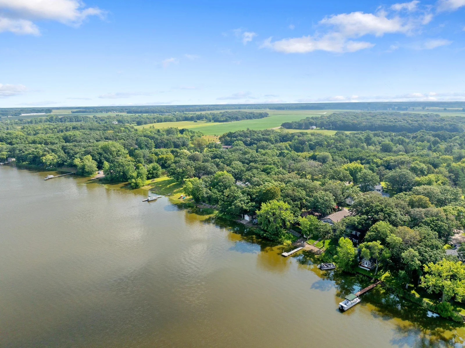 Ariel view of lake.