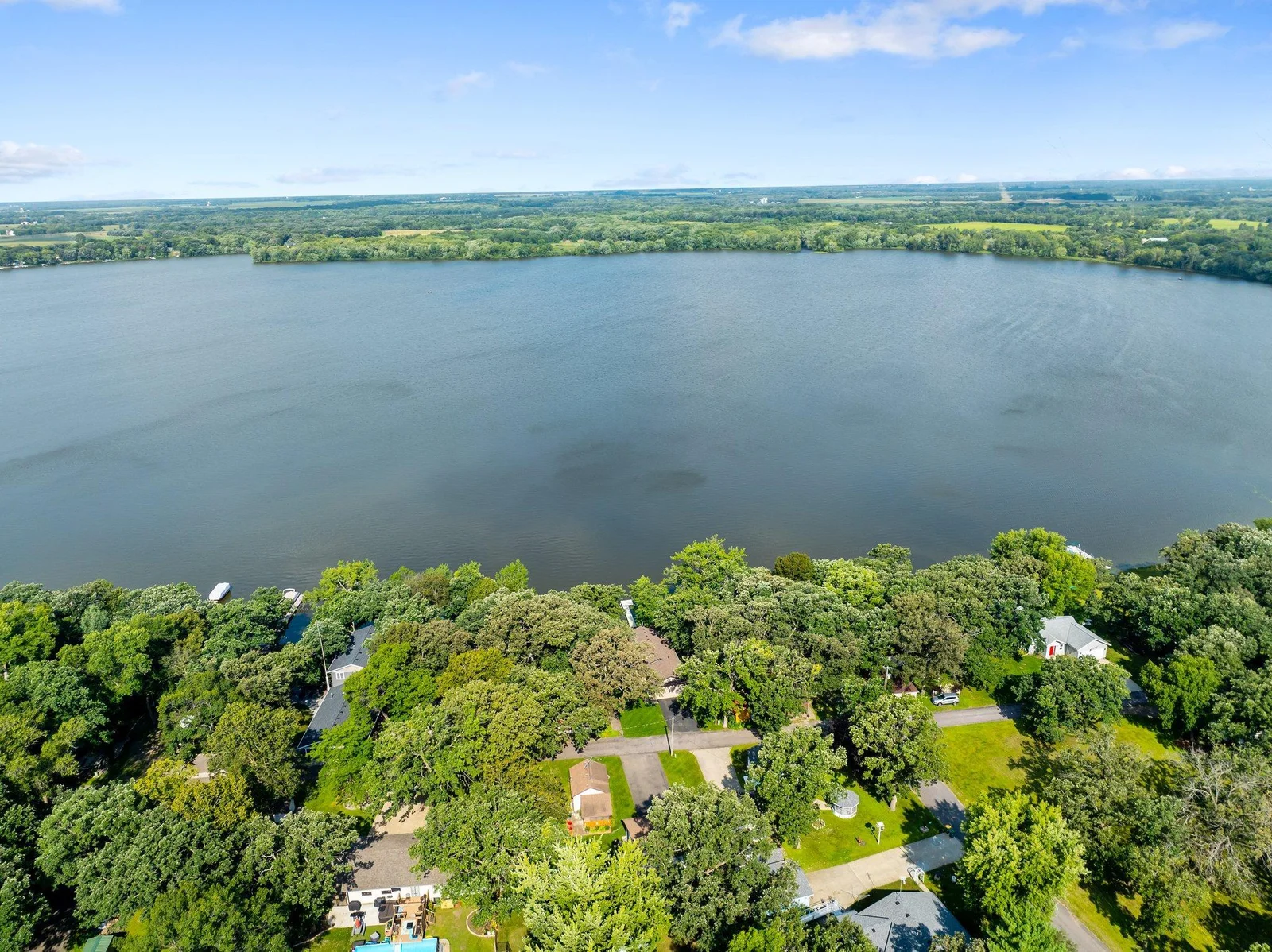 Ariel view of lake.