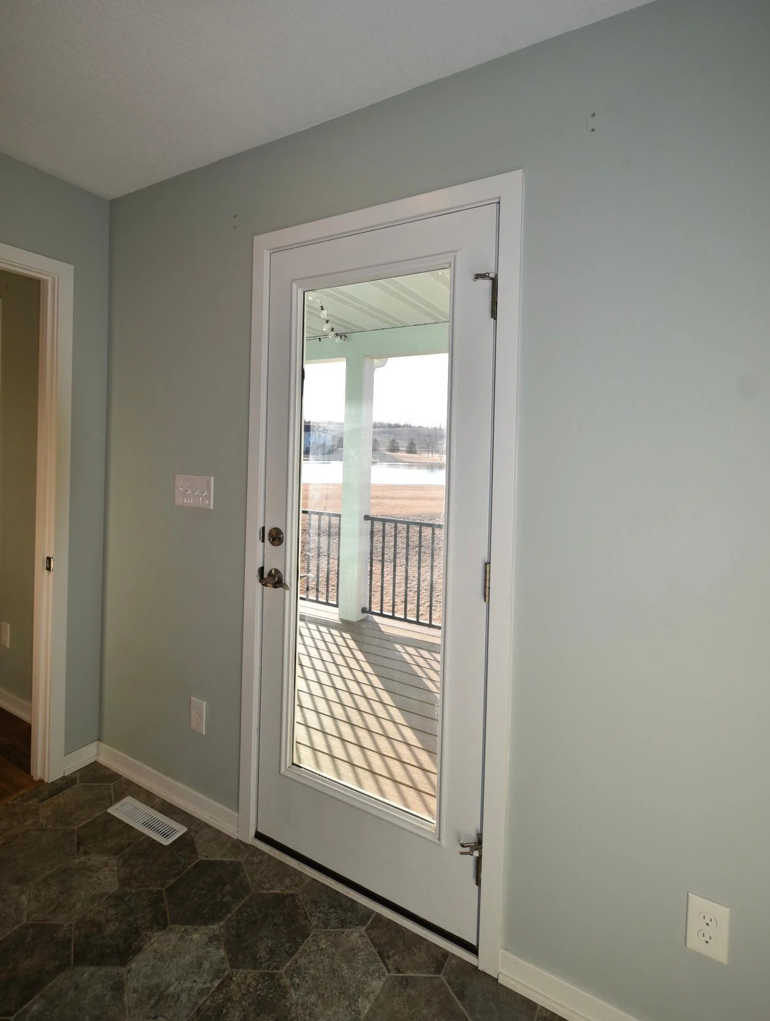 Easy access to covered porch form mudroom