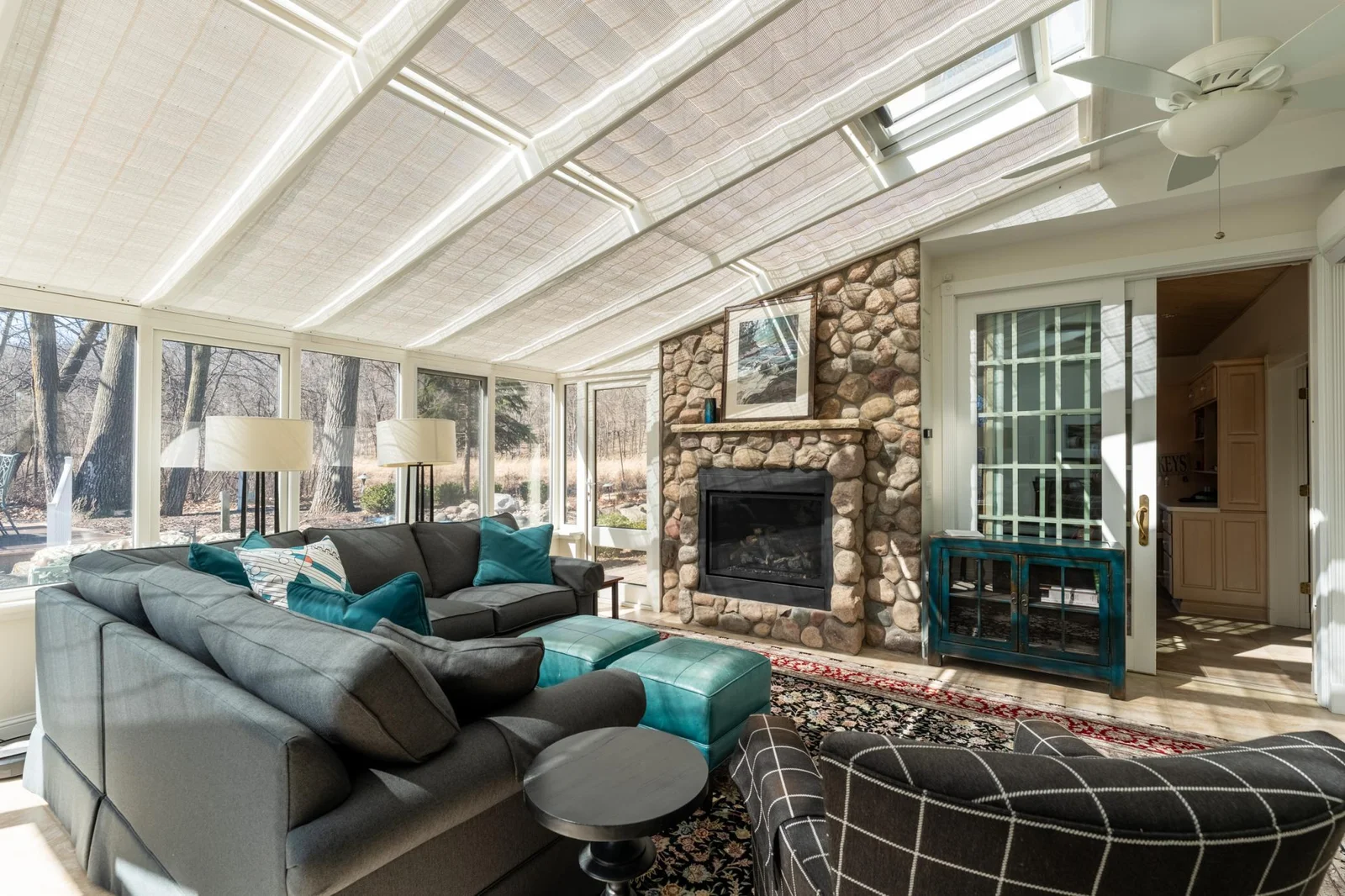 Conservatory with Gas Fireplace