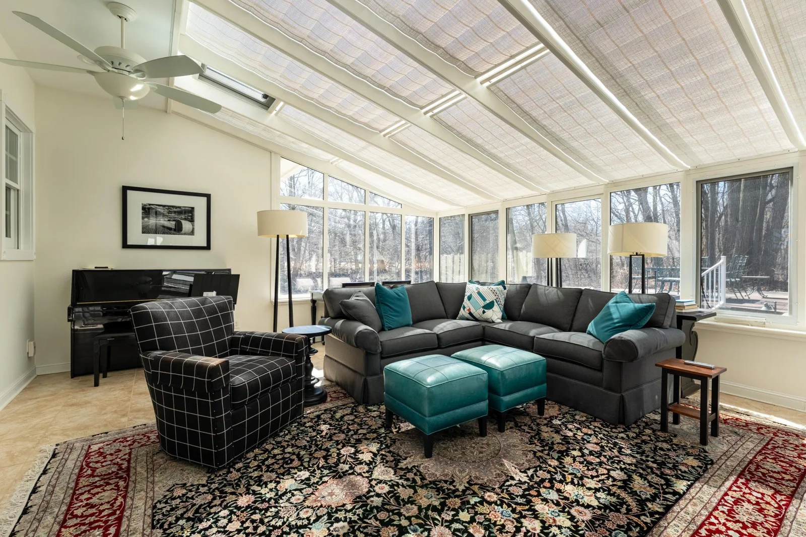 Conservatory with Automatic Ceiling Blinds