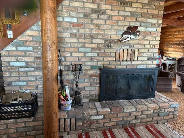 Brick Wood Burning Fireplace