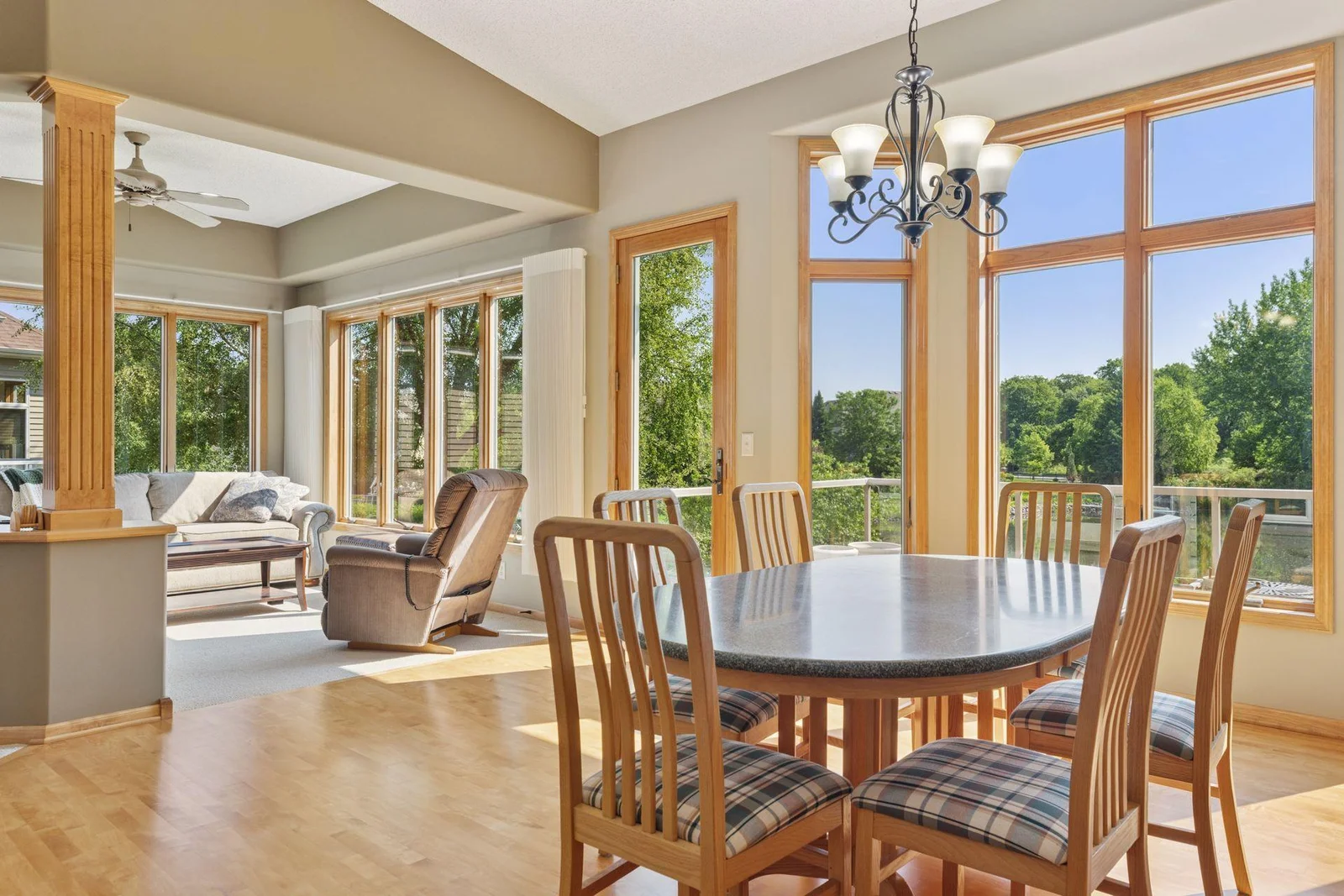 Main floor gleams with wood floors and lots of light