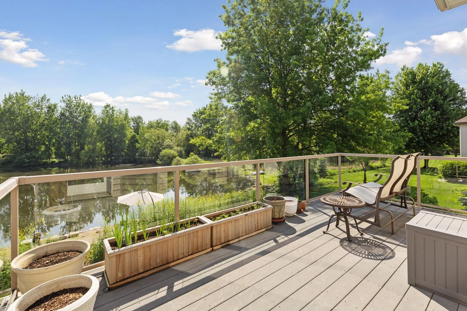 Deck with wonderful views of Sunrise Lake