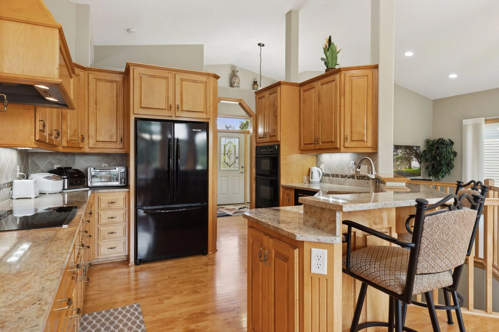 Kitchen with counter height seating