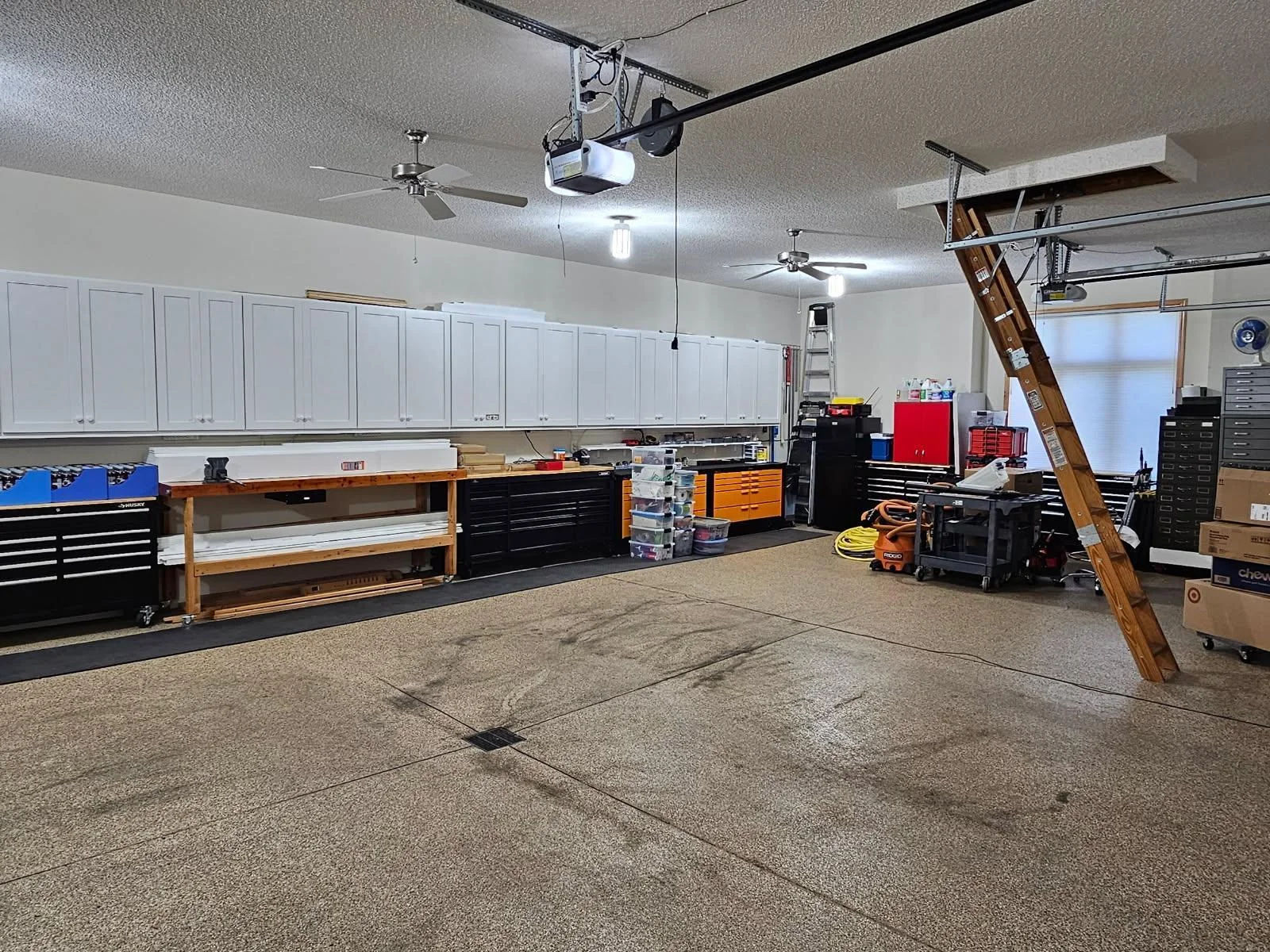 Wall of mounted cabinets