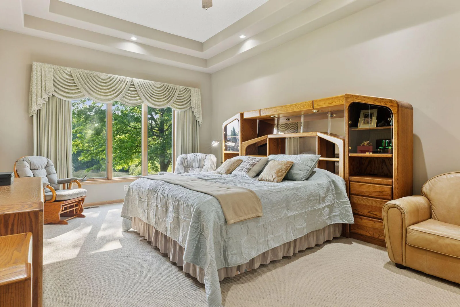 Primary bedroom with lake views