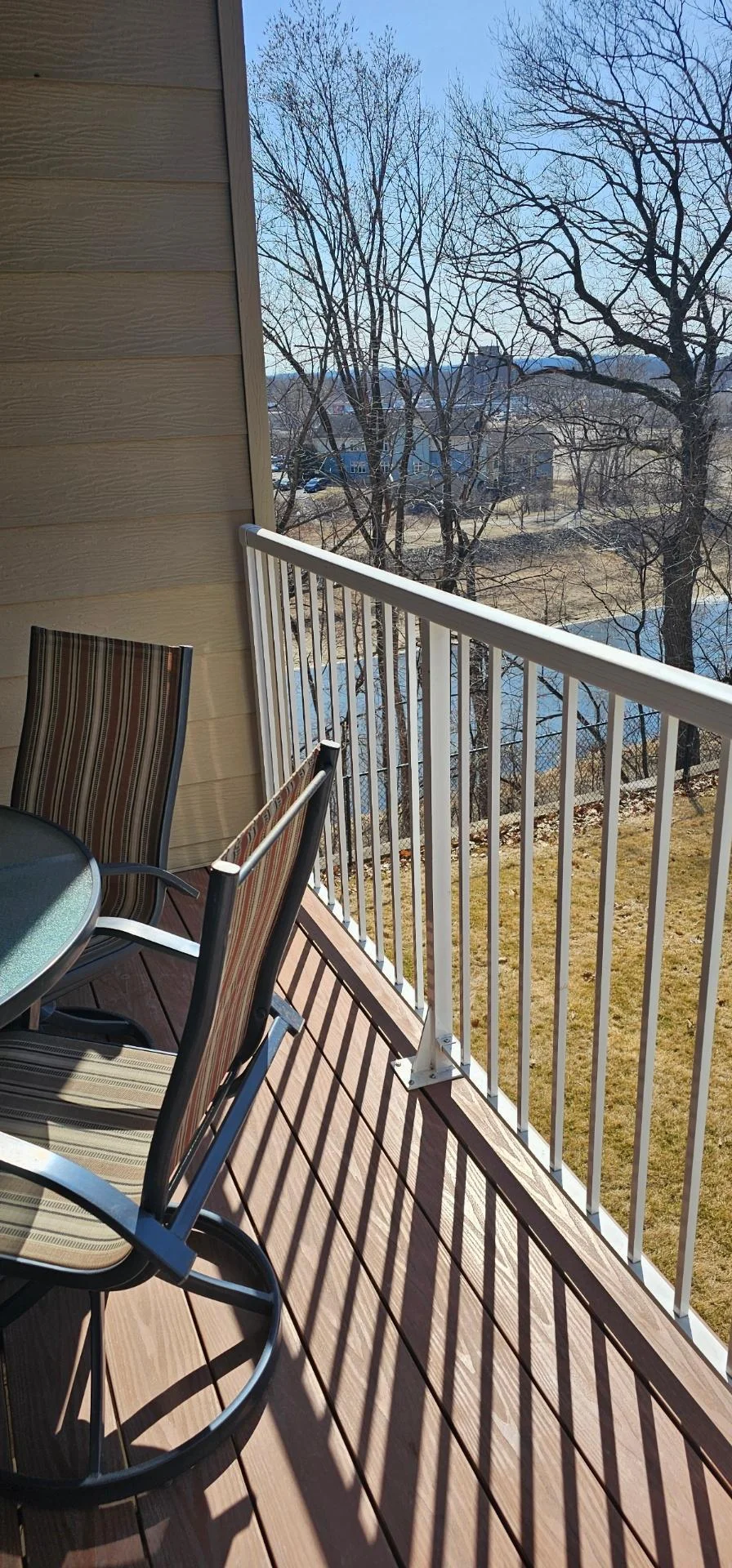 Deck with a view of Lake Zumbro