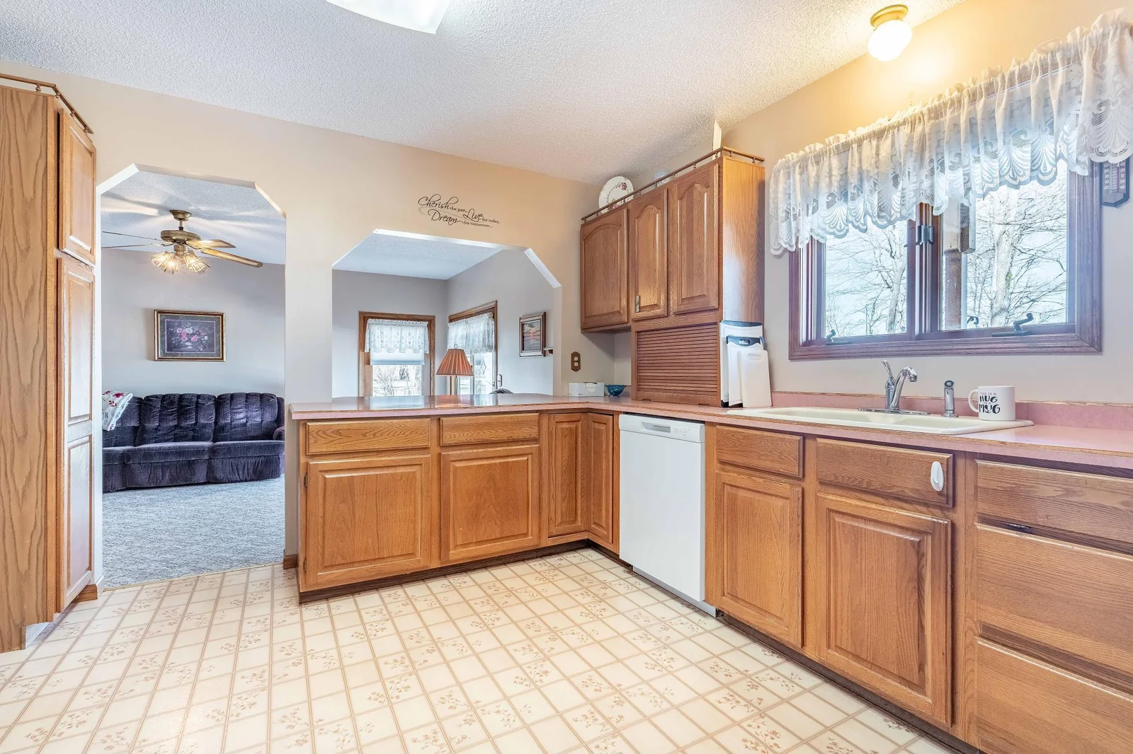 Kitchen Looking into Living Room