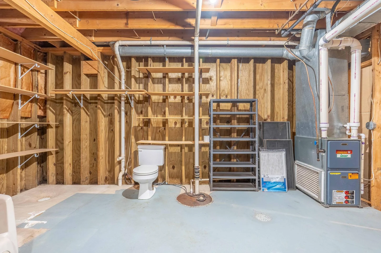 Roughed in Bathroom in Basement