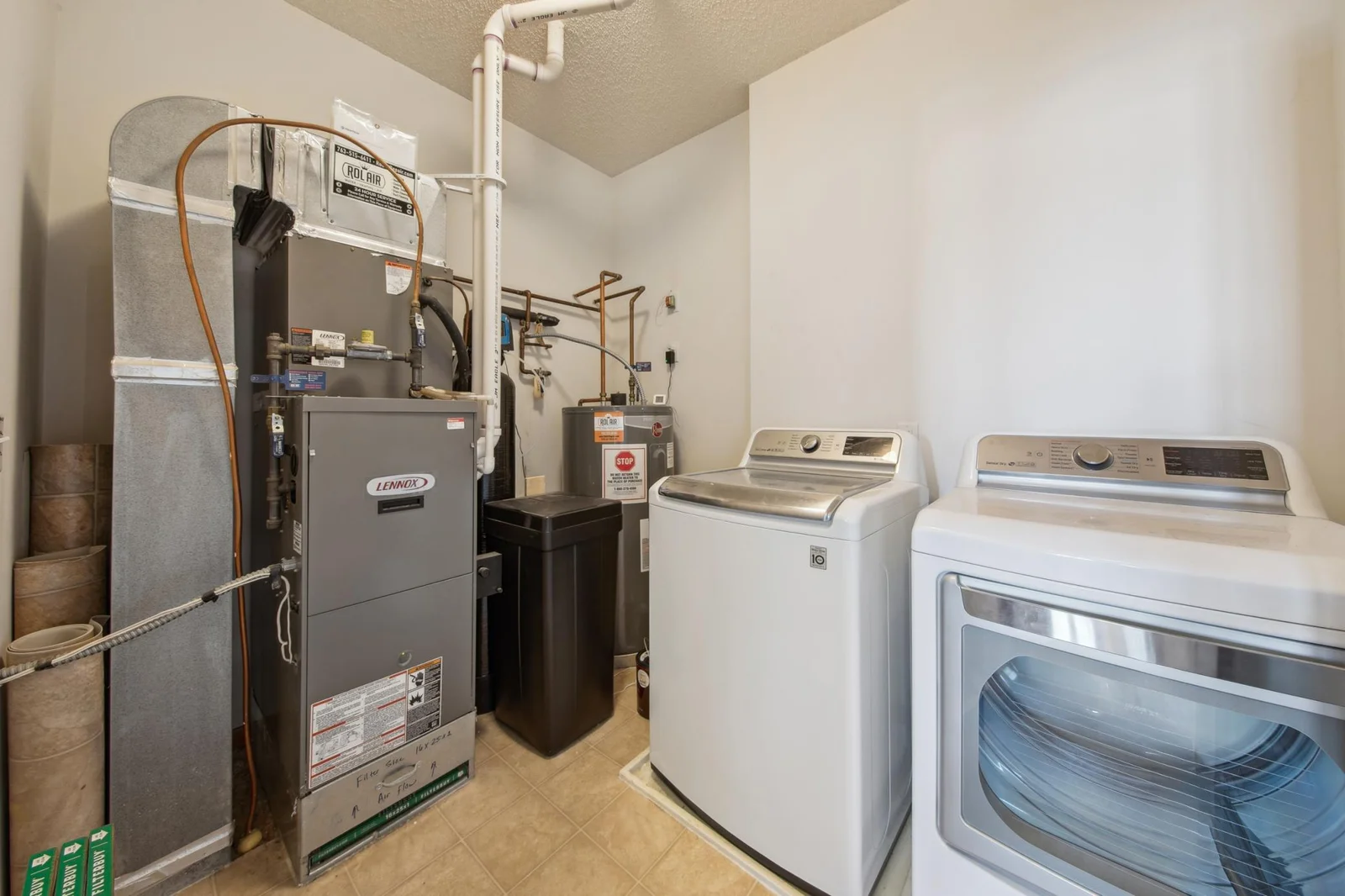 Upper level laundry room and mechanical room