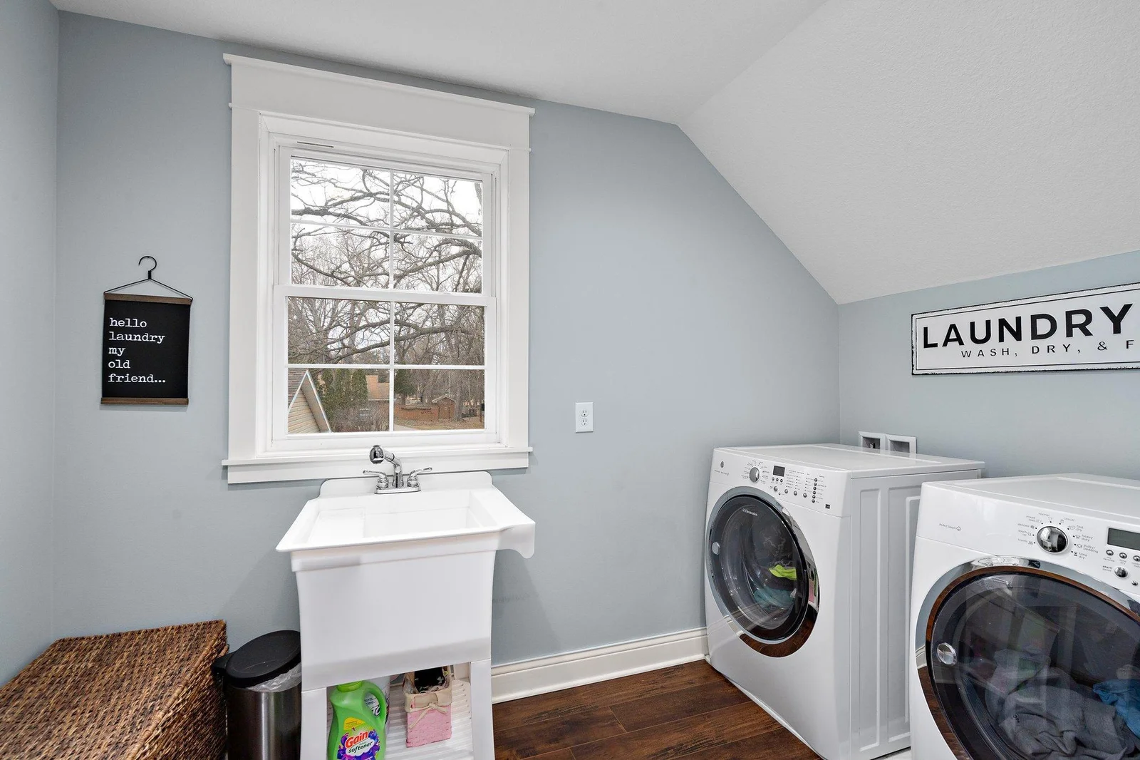 Upper level laundry with sink!