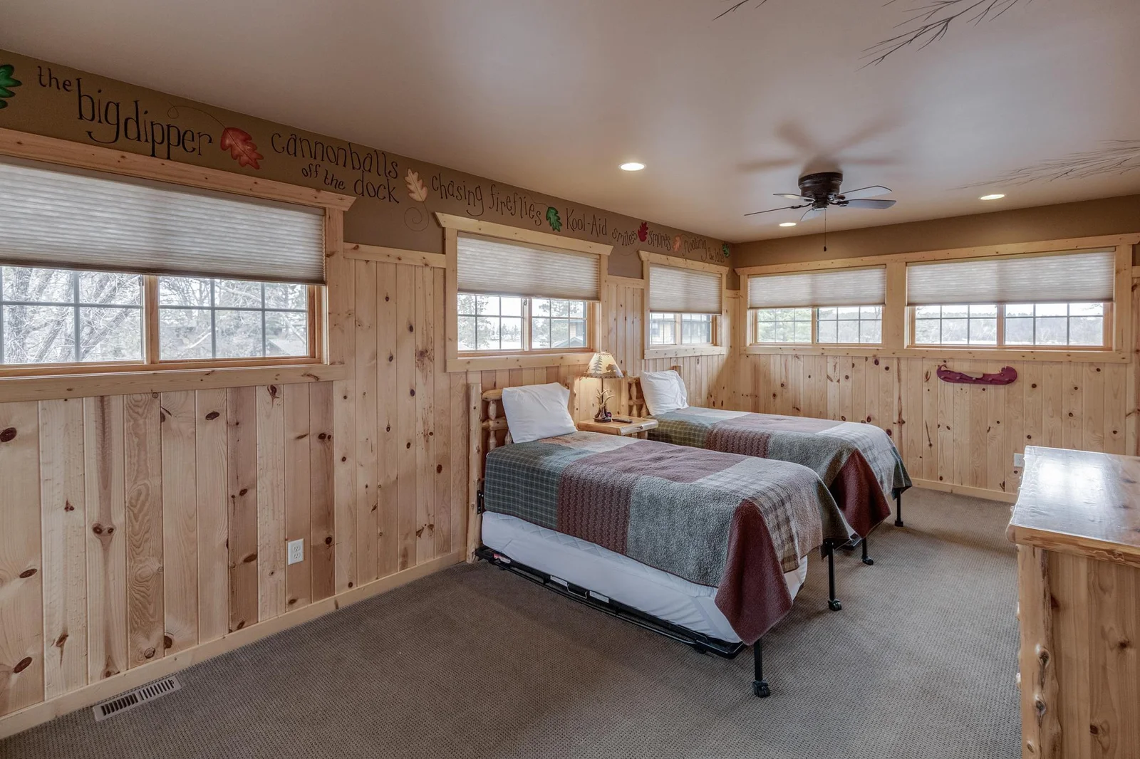 Third level with 3 trundle beds