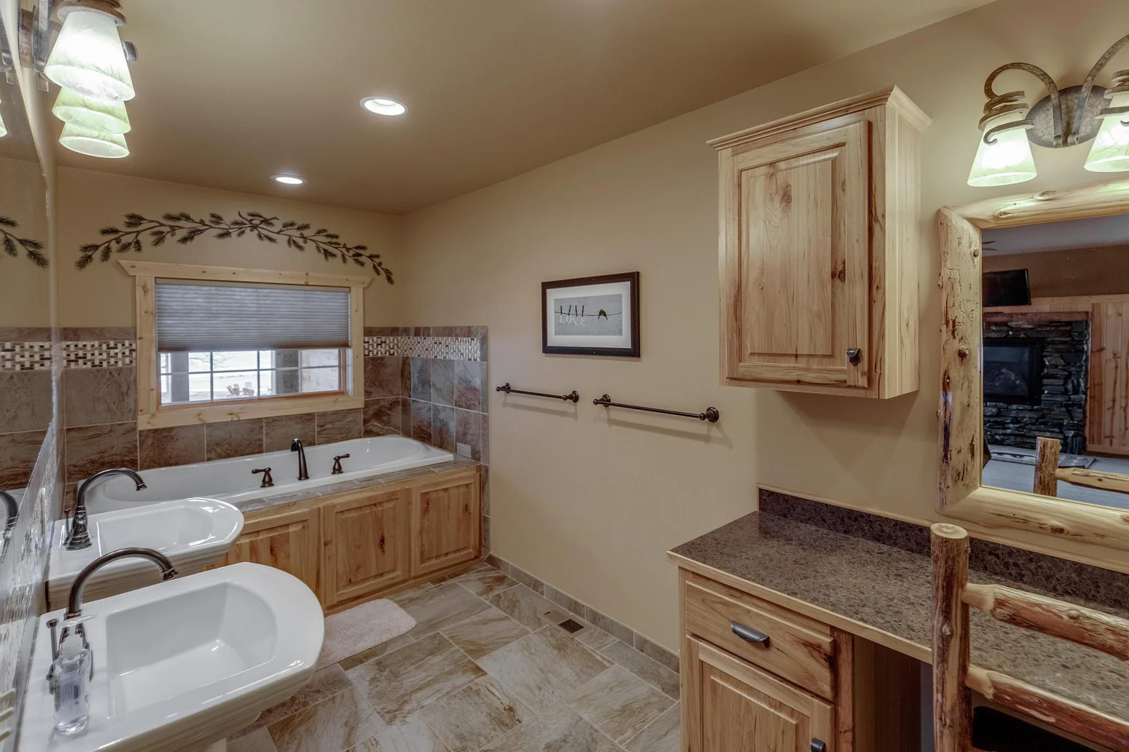 Master bath with jacuzzi tub separate from the shower