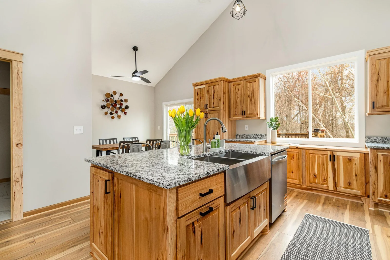 The Island has a gorgeous stainless farm sink!